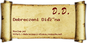 Debreczeni Diána névjegykártya
